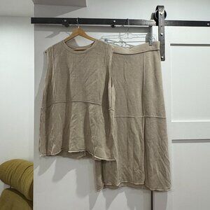 Linen & Silk Blend Tank & Skirt Set